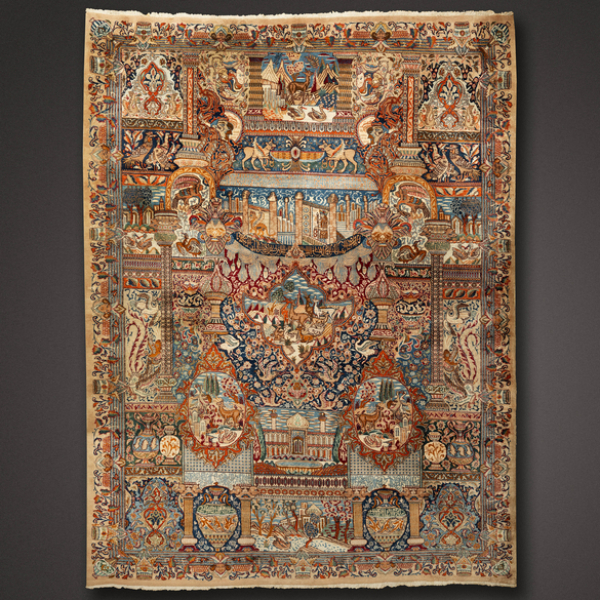 Alfombra Irani realizada en lana del siglo XX.