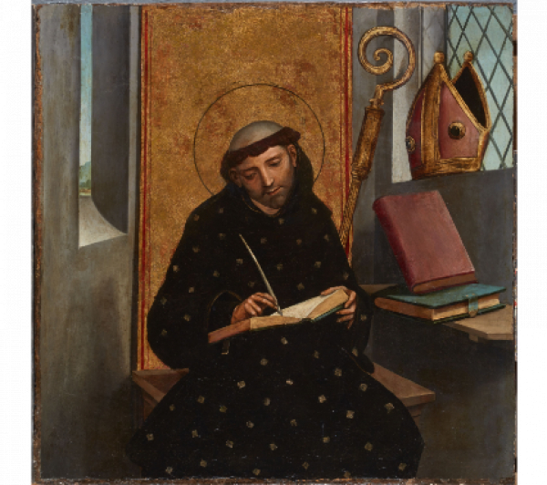 JUAN CORREA VIVAR (Mascaraque, Toledo, ca. 1510- Toledo, 1566) San Nicolás de Tolentino  Óleo sobre tabla