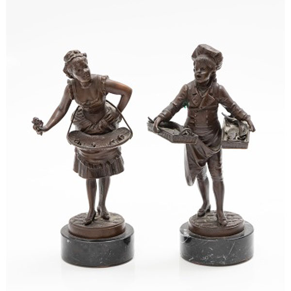 Escuela Europea  (Mediados S. XX) "Vendedora de helado y vendedor de pescado"