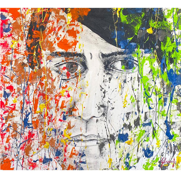 Elena Grecia, Logroño (1979). Obra &quot;Pablo Picasso&quot;, año 2014, pertenece a la colección &quot;Retratos&quot; y está realizada en técnica mixta sobre lienzo.