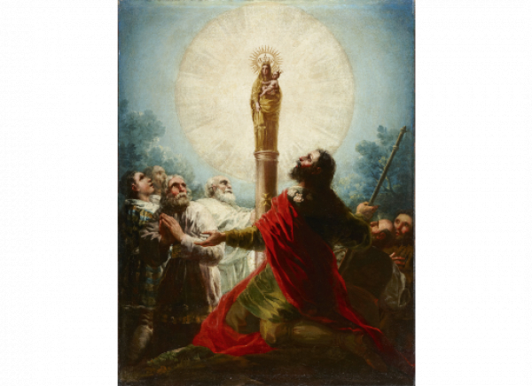 FRANCISCO DE GOYA Y LUCIENTES (Fuendetodos, 1746 - Burdeos, 1828) Aparición de la Virgen del Pilar al Apóstol Santiago y sus discípulos h. 1775