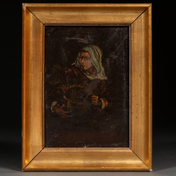 "Vendedor de Frutas"   Escuela Flamenca, Siglo XVIII 