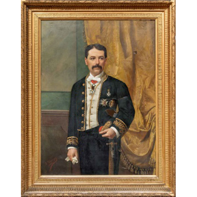 RAMÓN ELORRIAGA  (Bilbao S. XIX) &quot;Retrato de caballero Militar&quot;