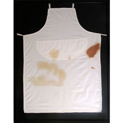 Pablo Picasso. "Fauno". Dibujo firmado y dedicado sobre delantal a su amigo Brassai. Fechado 27 de Junio de 1947.