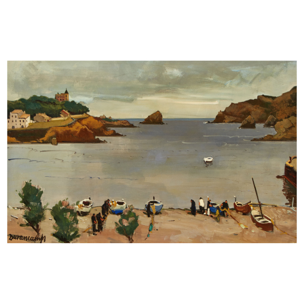 Rafael Durancamps Folguera (Sabadell, Barcelona, 1891-Barcelona, 1979) Playa de Cadaqués. 