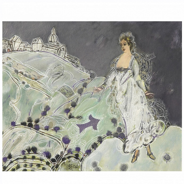 Agustín Ubeda (1925-2007) "Pasajero Sentir". Óleo sobre lienzo.  