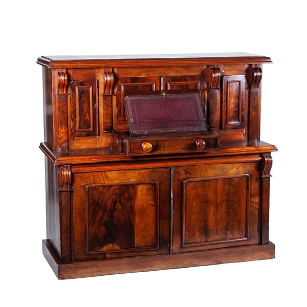 Mueble escritorio ingl&eacute;s victoriano de dos cuerpos, S.XIX