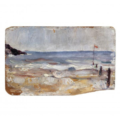 Joaquín Sorolla   &quot;Playa de San Sebastián&quot;. Óleo sobre tabla. 