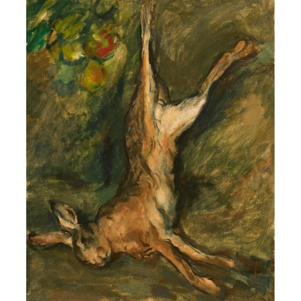 Ricard Canals Llamb&iacute; (Barcelona, 1876-1931)  Naturaleza muerta con liebre.  &Oacute;leo sobre tela. Firmado. 