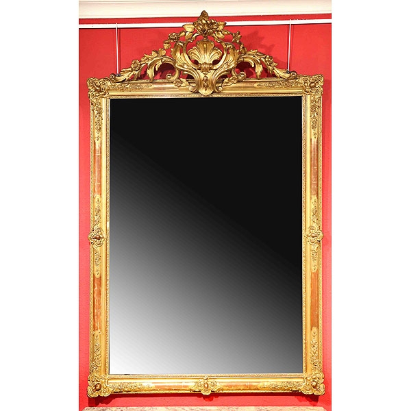 Extraordinario espejo isabelino de pared, S.XIX