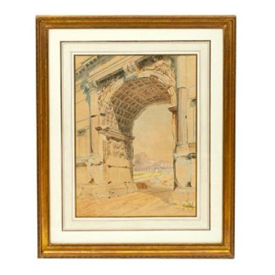 MARTINU   (Italia S. XIX - XX) &quot;Vista del Arco de Tito. Roma&quot;
