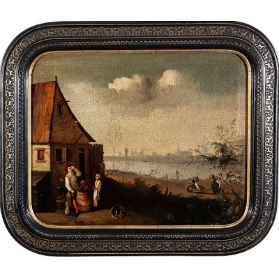 Escuela holandesa, ffs.S.XVIII Escenas costumbristas