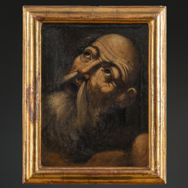 "Cabeza de San Jerónimo"  Escuela Italiana, Siglo XVII 