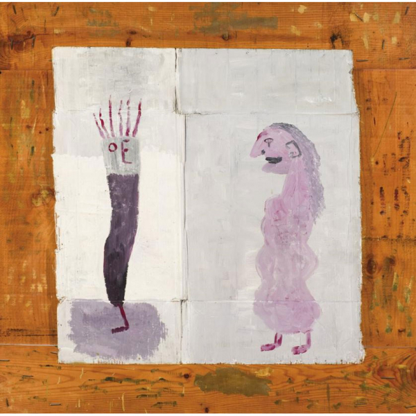 Antón Llamazares (1954).   "OE (1985)". Técnica mixta sobre cartón y madera. 