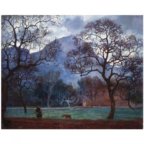 Tito Cittadini. "Tarde de invierno (1922)". &Oacute;leo sobre lienzo. Firmado en el &aacute;ngulo inferior derecho.