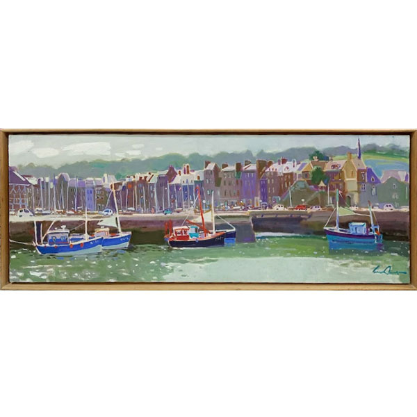  Llu&iacute;s Amer (Barcelona, 1942). Honfleur. &Oacute;leo sobre lienzo firmado 