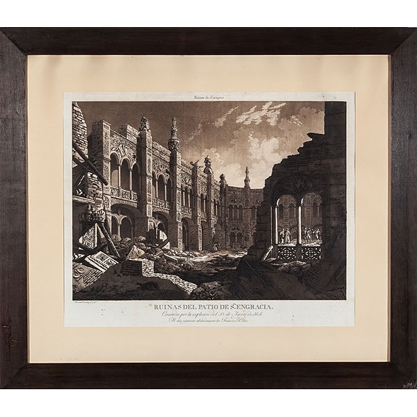 Fernando Brambilla y Juan Gálvez, pps.S.XIX "Las ruinas de Zaragoza"