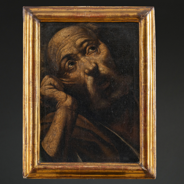 "Lágrimas de San Pedro"  Escuela Italiana, Siglo XVII 