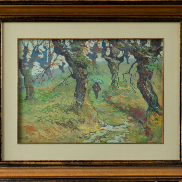 "D&iacute;a de Lluvia"  JUAN LARRAMENDI (Vera, 1917-2005)