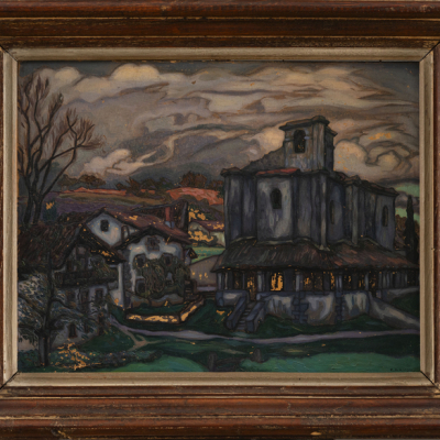 &quot;Vista de Garavilla en Otoño&quot;  CARLOS LANDI SORONDO (Tolosa, 1896 - San Sebastián, 1974) 