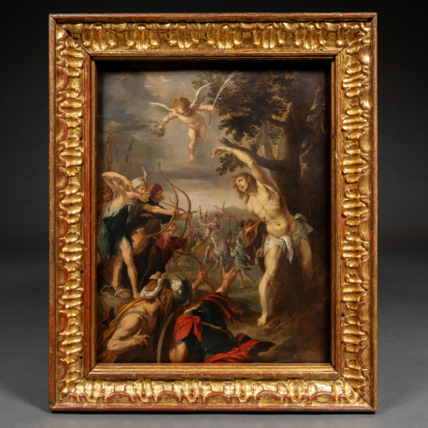 "Martirio de San Sebastián"  ESCUELA FLAMENCA DEL SIGLO XVII 