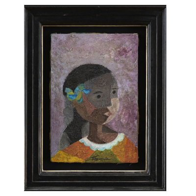 &quot;Niña con lazo en el Pelo&quot;  Autoría: ROMEO VILLALVA TABUENA (Filipinas, 1921 - 2015). 