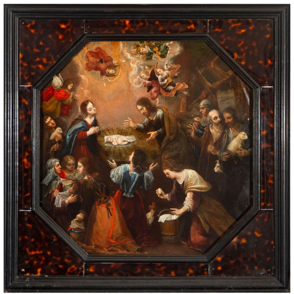 Obra atribuida a Angelino de Modoro (Roma,1560 - Sevilla, 1633). Lote estrella de Arte Colonial.    Óleo sobre cobre. 