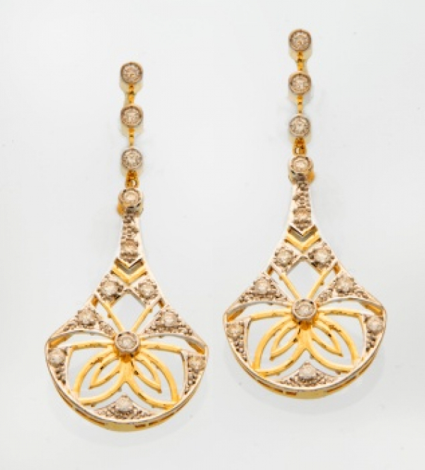 Pendientes largos Art Decó