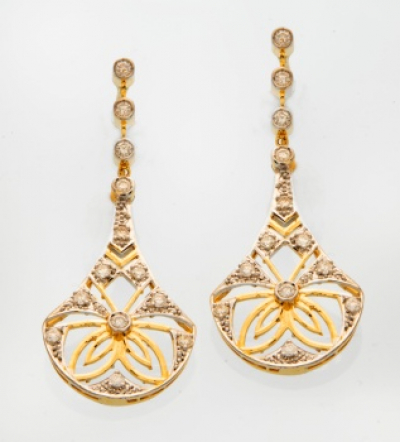 Pendientes largos Art Decó