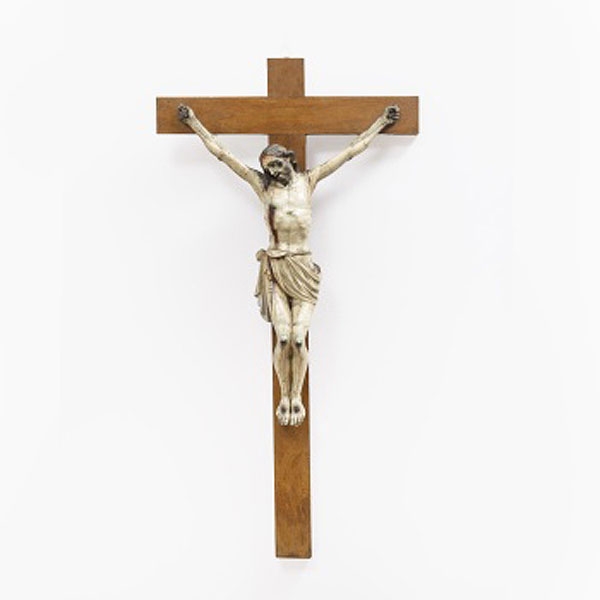 Talla en madera Cristo en la Cruz.  Época: S. XVIII