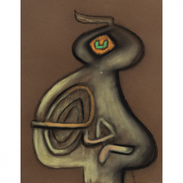 ROBERTO MATTA   (Santiago de Chile 1911 - Civitavechia, Italia 2002)  "Sin título"  Firmado: Matta  Pastel / Papel 