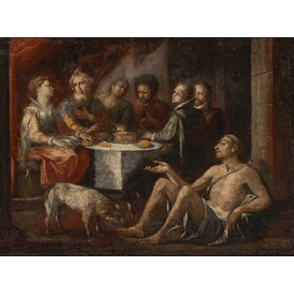  ESCUELA ANDALUZA  (S. XVII) "Lázaro y el rico Epulón"