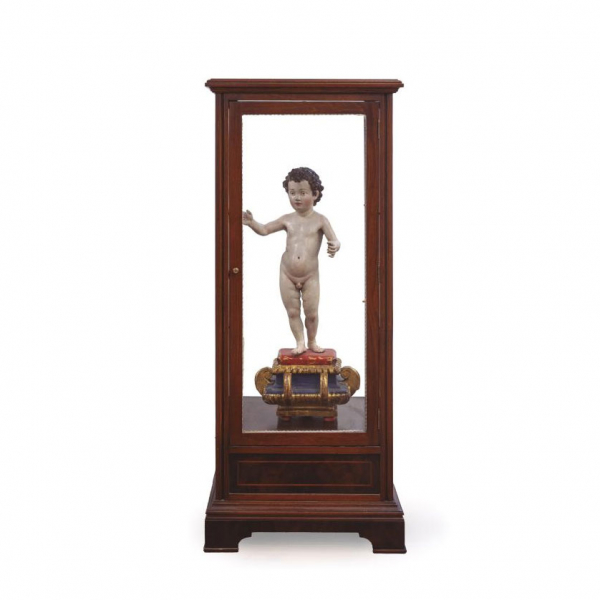 Escuela Espa&ntilde;ola S. XVII. "Ni&ntilde;o Jes&uacute;s". Talla en madera policromada y dorada.