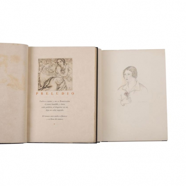 Eduardo Marquina. &quot;ELEGÍAS&quot; Puntas secas de Laura Albéniz.. B.: Gustavo Gili. Ediciones La Cometa, 1935.