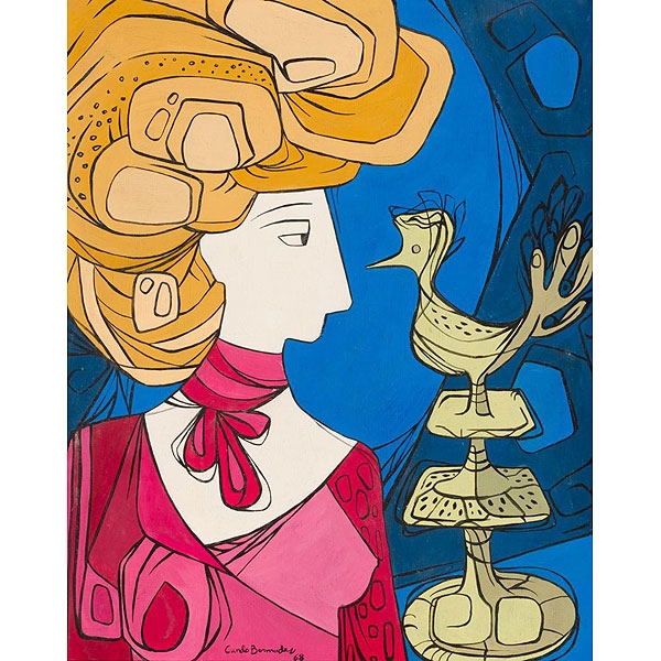 Cundo Bermúdez.  "Sin título - La mujer del Loro (1968)"