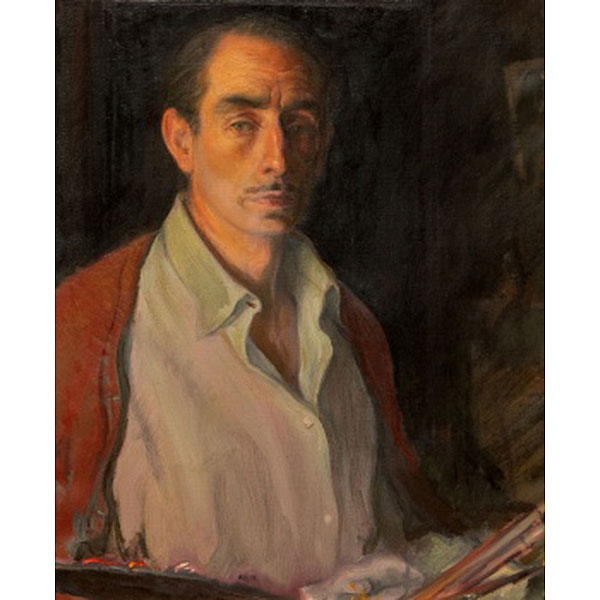 ÁNGEL GARAVILLA ACHABAL (Lequeitio 1906 - Barcelona 1961) "Autorretrato del pintor Angel Garavilla" Óleo / Lienzo