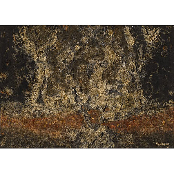 César Manrique  &quot;Sin título - Pintura nº 70 (1961)&quot;. Técnica mixta sobre lienzo. 