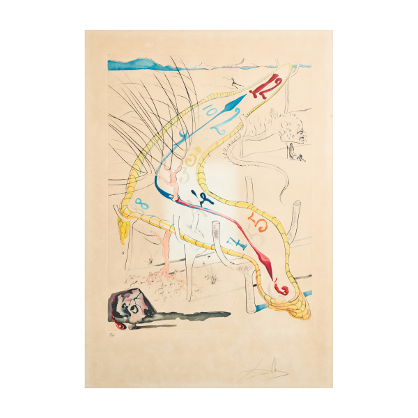 Salvador Dalí. Les montres gélatines de l’espace-temps. Grabado al aguafuerte firmado