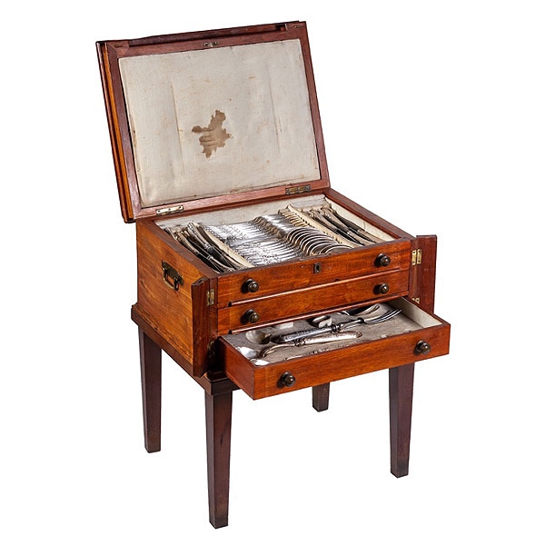 Cuberter&iacute;a francesa de doce servicios de metal plateado