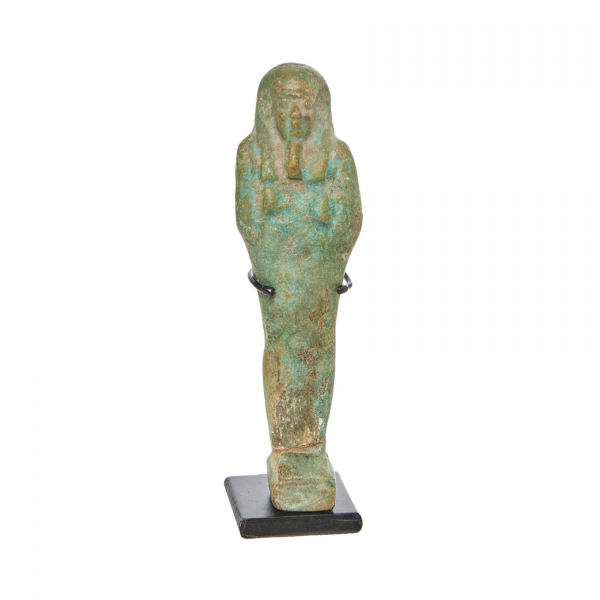 Ushebty en fayenza verde, Egipto, Período Ptolemaico, 332-30 a.C.