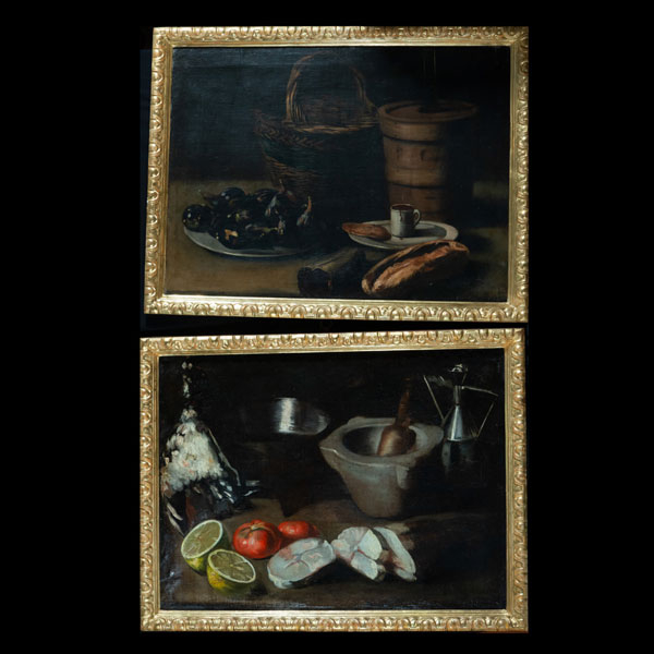 Magnífica pareja de bodegones españoles, manera Espinosa, Juan de (1628, Doc. 1659).