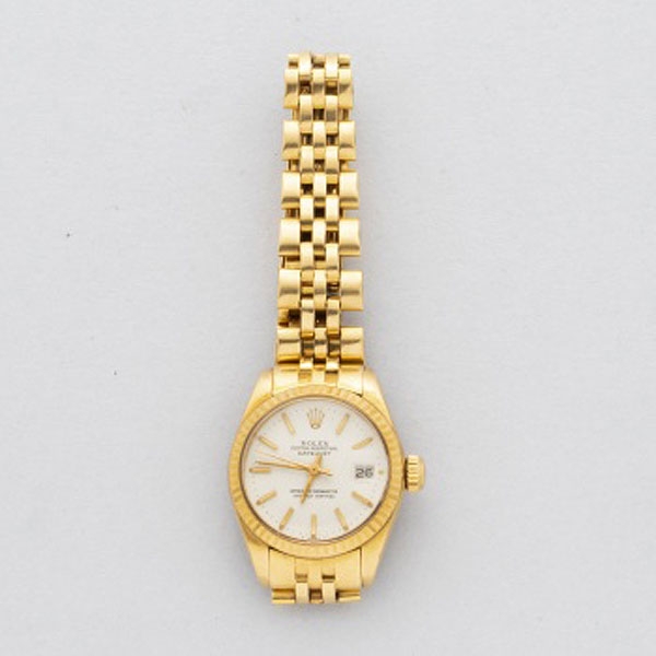 Reloj de señora marca Rolex con caja y pulsera en oro amarilla modelo Jubile