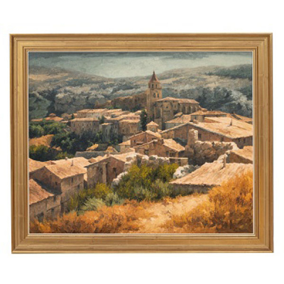 ANGEL ESTRADA  (1933) &quot;Paisaje rural con casas&quot;