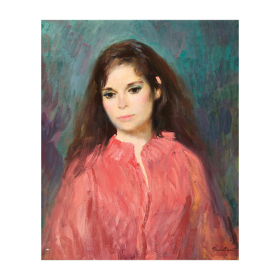 Ramon Pichot Soler (Figueres, Girona, 1925-1996) Joven de rojo. &Oacute;leo sobre tela.