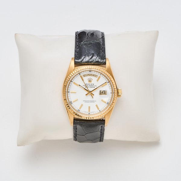 ROLEX. Oyster Perpetual Day-Date. Reloj de pulsera para caballero, c.1976. En oro y correa de piel no original. Ref/ Nº 5056017/6056017-1803.