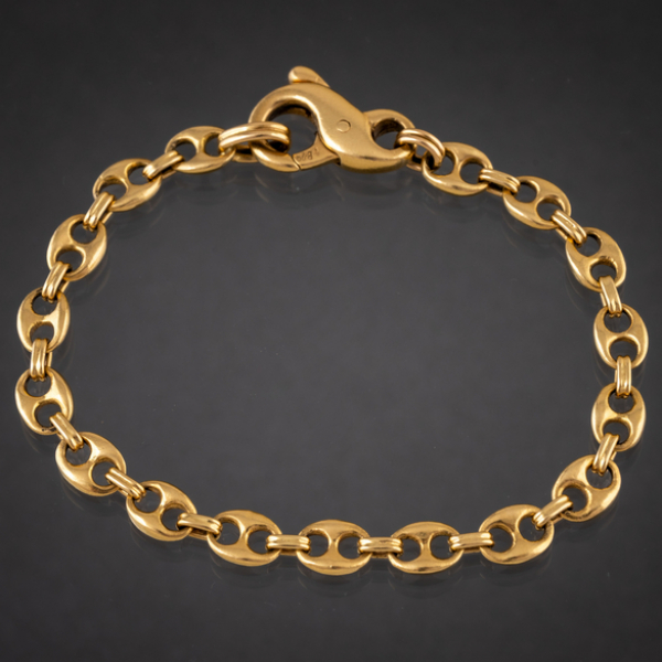 Pulsera de calabrote en oro amarillo de 18 kt con cierre mosquetón.