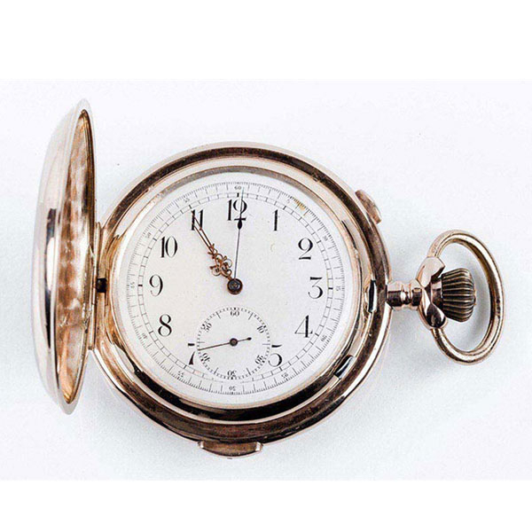 Gran reloj saboneta de bolsillo, suizo, CRONÓGRAFO 