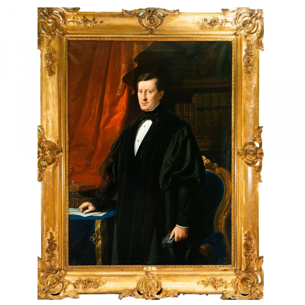 &quot;Retrato de Caballero&quot; Federico de Madrazo y Kuntz (Roma, 1815 - Madrid, 1894), Escuela Española del siglo XIX.   Óleo sobre lienzo