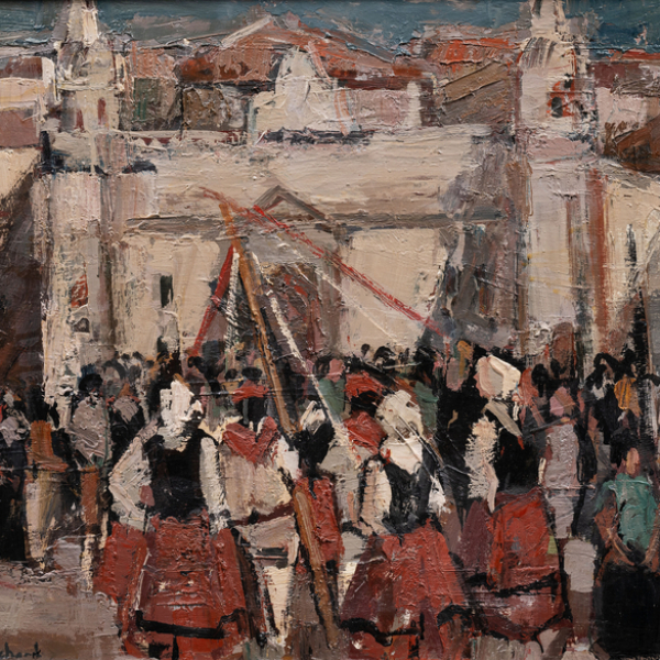 &quot;Fiesta vasca&quot;  RICHARD PÉREZ (León, 1950)