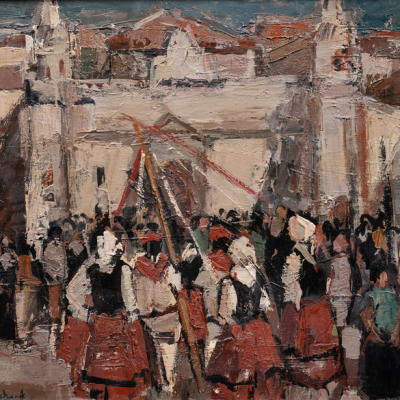 &quot;Fiesta vasca&quot;  RICHARD PÉREZ (León, 1950)